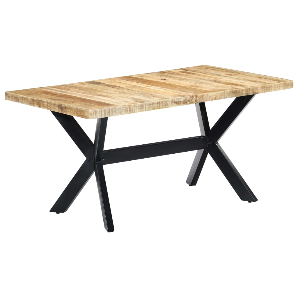 Dining Table 160x80x75 cm Solid Rough Mango Wood- Kitchen & Dining Room Tables - HomeShopIreland - Home Shop Ireland - Kitchen & Dining Room Tables - Dining Table 160x80x75 cm Solid Rough Mango Wood