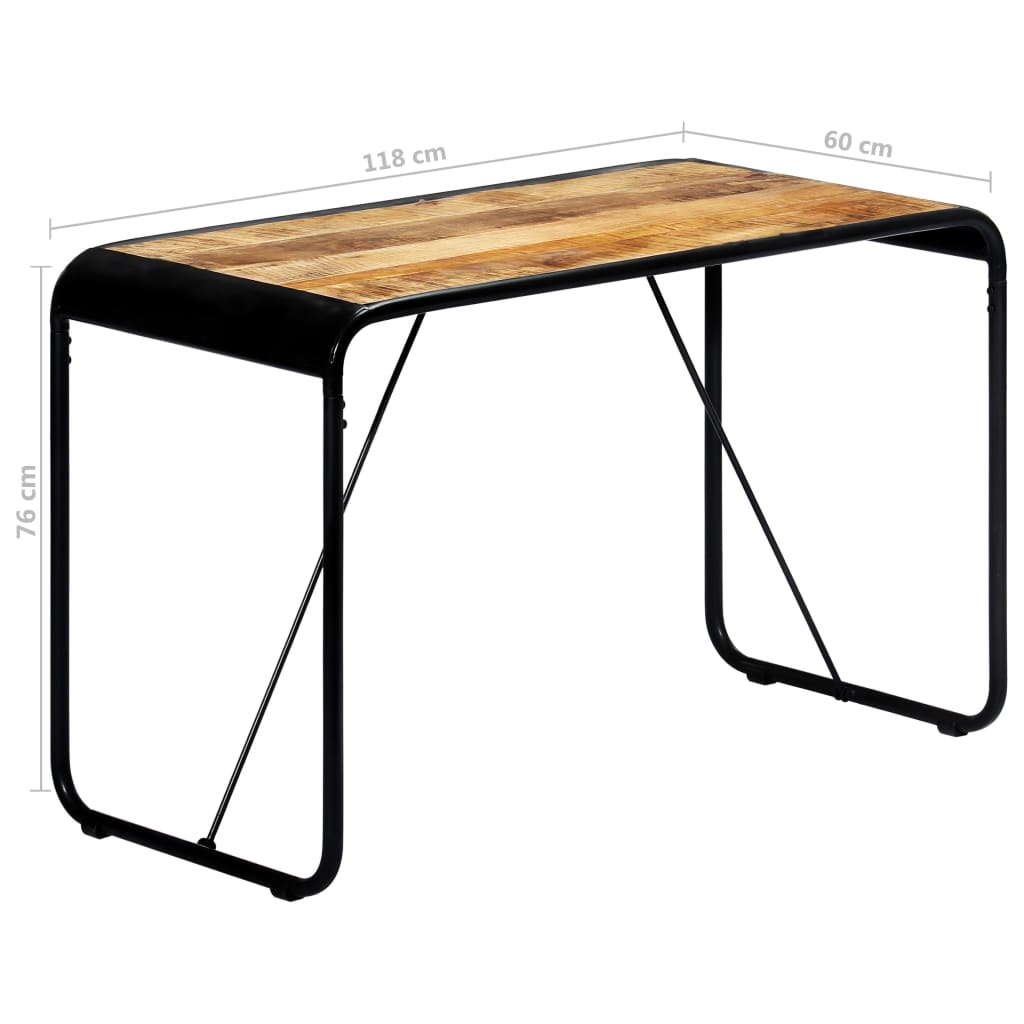 Dining Table 118x60x76 cm Solid Rough Mango Wood- Kitchen & Dining Room Tables - HomeShopIreland - Home Shop Ireland - Kitchen & Dining Room Tables - Dining Table 118x60x76 cm Solid Rough Mango Wood