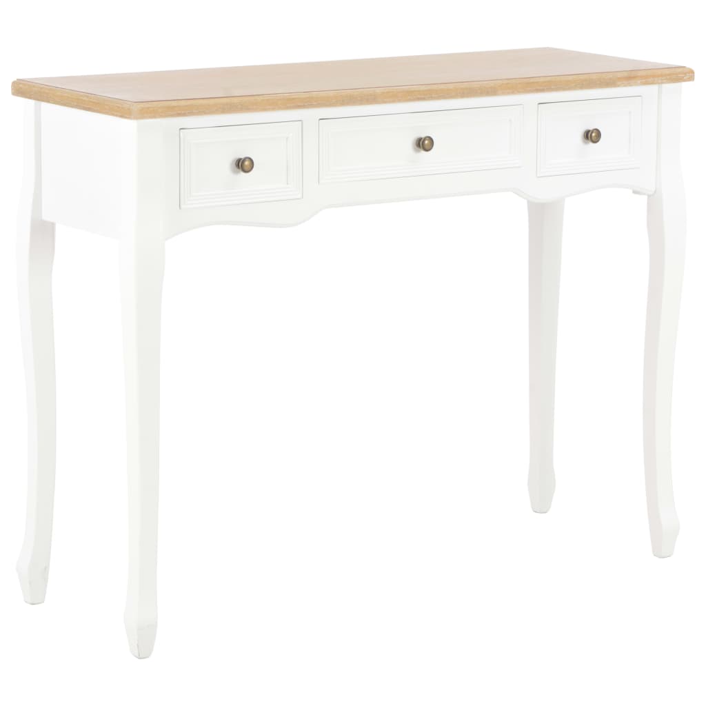 Dressing Console Table with 3 Drawers White- End Tables - HomeShopIreland - Home Shop Ireland - End Tables - Dressing Console Table with 3 Drawers White