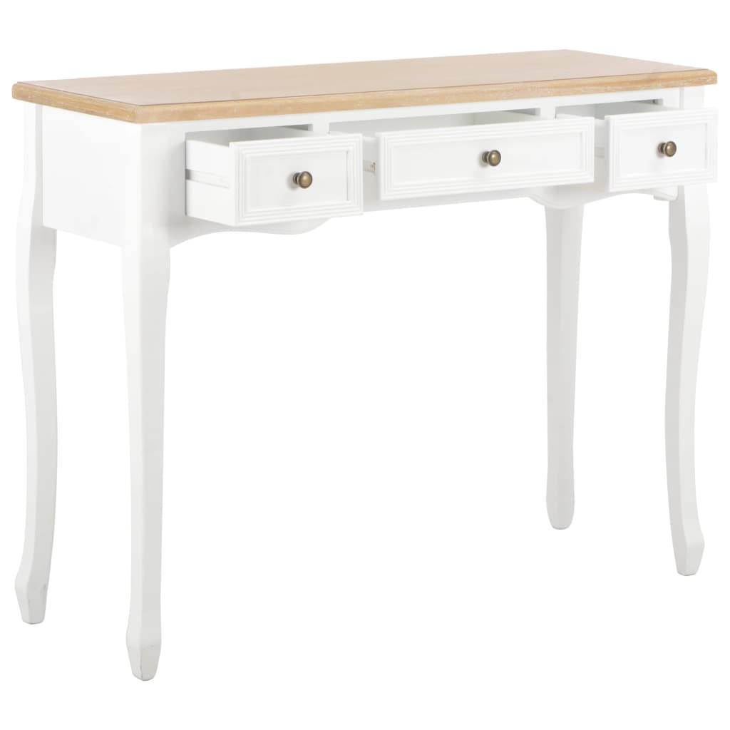Dressing Console Table with 3 Drawers White- End Tables - HomeShopIreland - Home Shop Ireland - End Tables - Dressing Console Table with 3 Drawers White
