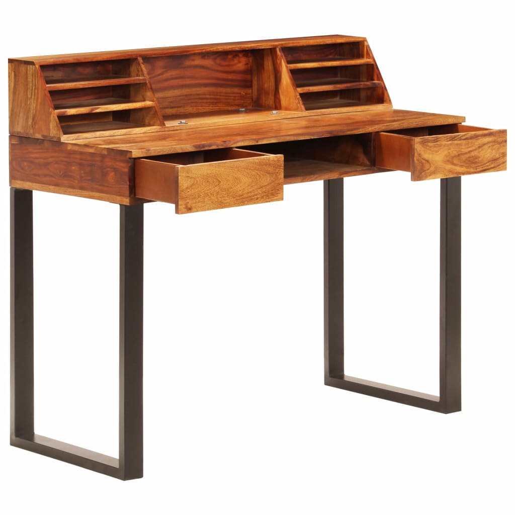 Desk 110x50x94 cm Solid Sheesham Wood and Steel- Desks - HomeShopIreland - Home Shop Ireland - Desks - Desk 110x50x94 cm Solid Sheesham Wood and Steel