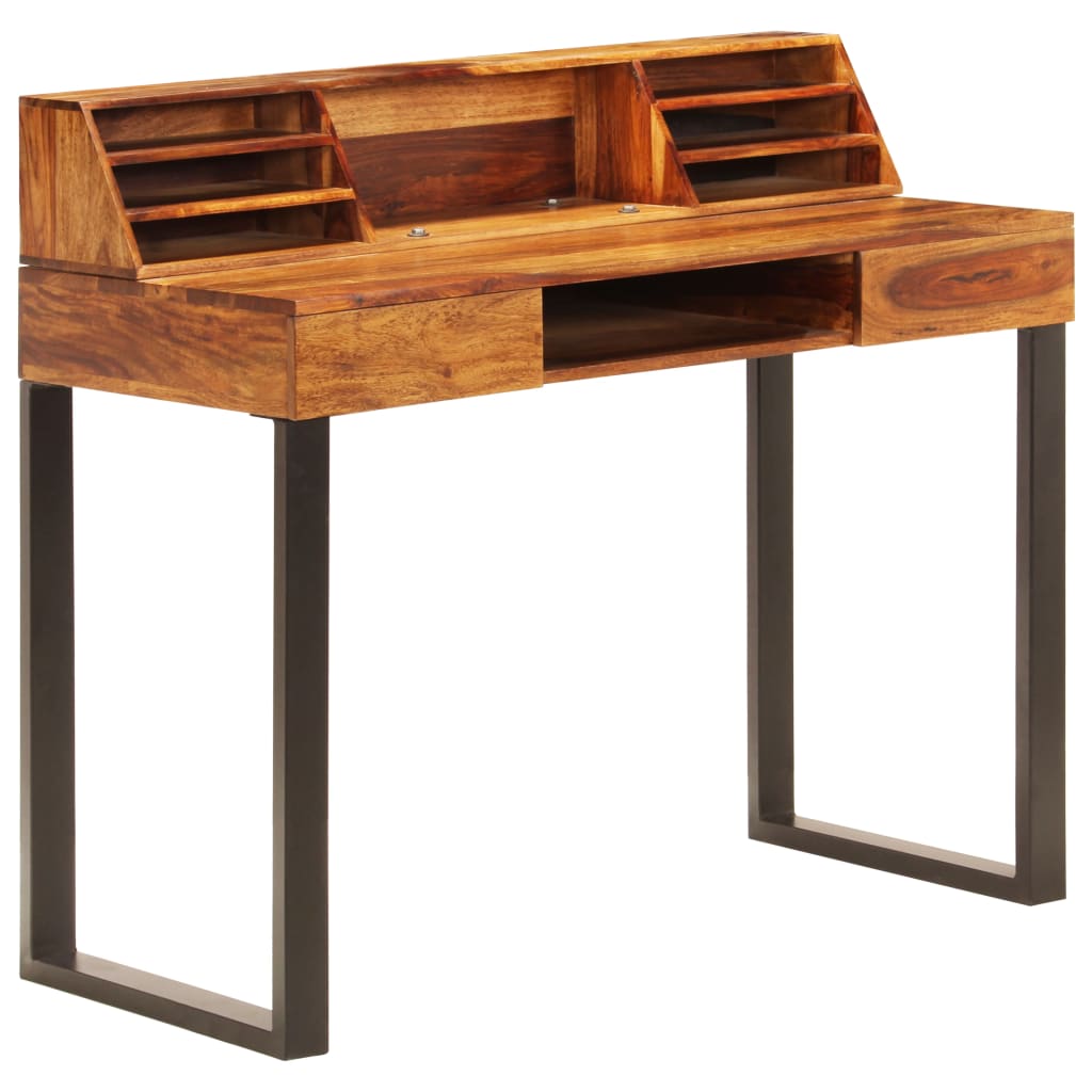 Desk 110x50x94 cm Solid Sheesham Wood and Steel- Desks - HomeShopIreland - Home Shop Ireland - Desks - Desk 110x50x94 cm Solid Sheesham Wood and Steel