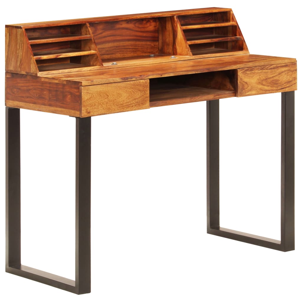 Desk 110x50x94 cm Solid Sheesham Wood and Steel- Desks - HomeShopIreland - Home Shop Ireland - Desks - Desk 110x50x94 cm Solid Sheesham Wood and Steel