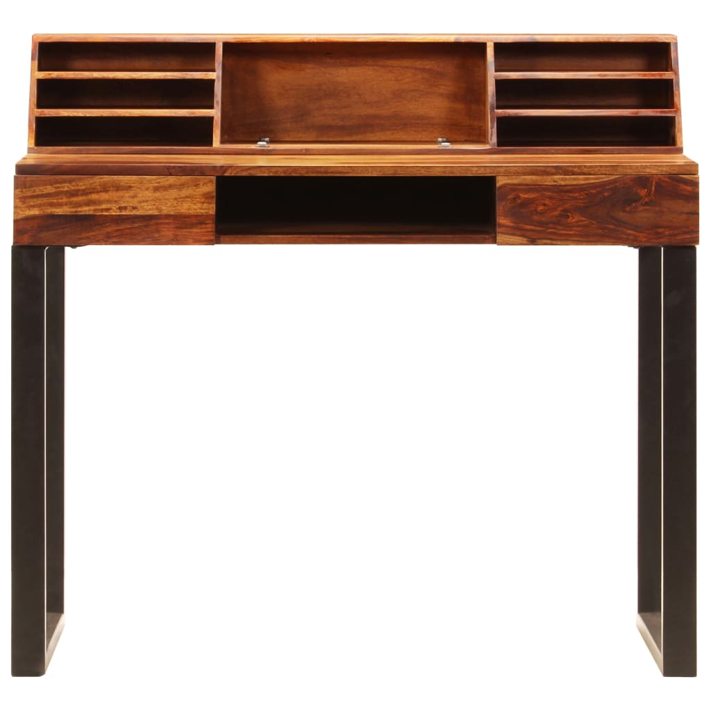 Desk 110x50x94 cm Solid Sheesham Wood and Steel- Desks - HomeShopIreland - Home Shop Ireland - Desks - Desk 110x50x94 cm Solid Sheesham Wood and Steel