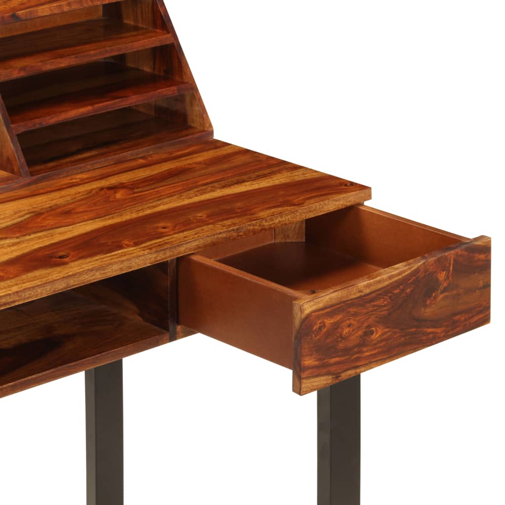 Desk 110x50x94 cm Solid Sheesham Wood and Steel- Desks - HomeShopIreland - Home Shop Ireland - Desks - Desk 110x50x94 cm Solid Sheesham Wood and Steel