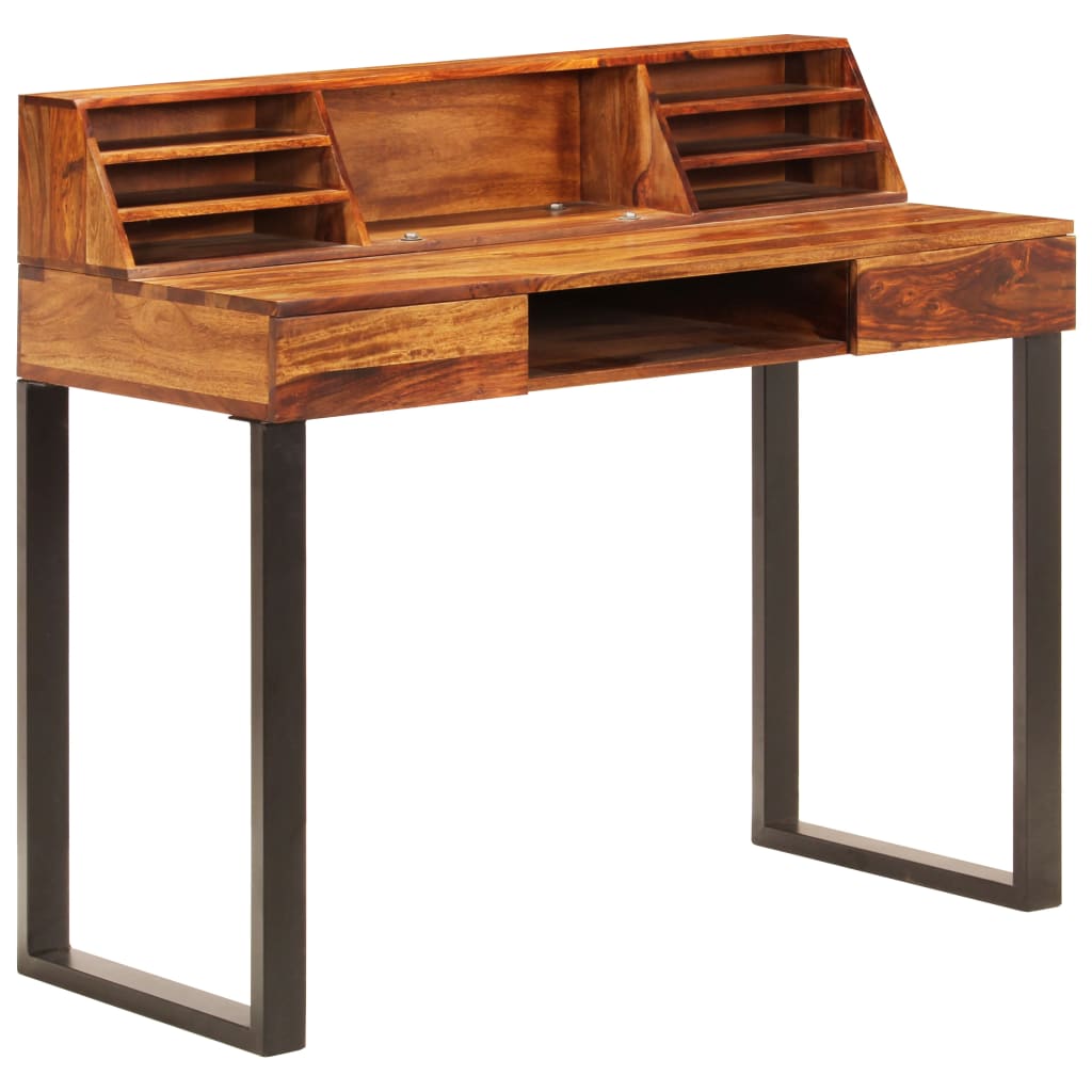 Desk 110x50x94 cm Solid Sheesham Wood and Steel- Desks - HomeShopIreland - Home Shop Ireland - Desks - Desk 110x50x94 cm Solid Sheesham Wood and Steel