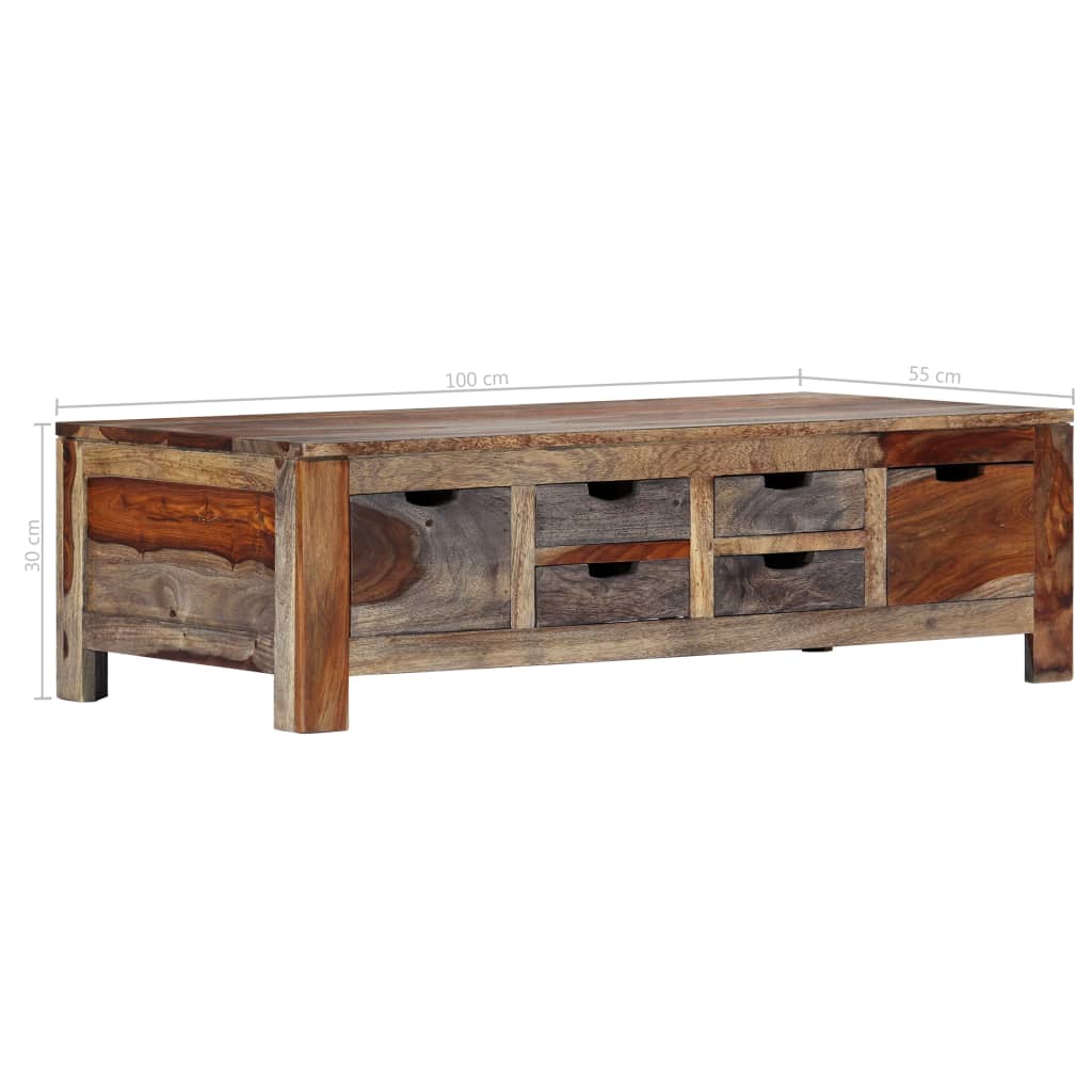 Coffee Table Grey 100x55x30 cm Solid Sheesham Wood- Coffee Tables - HomeShopIreland - Home Shop Ireland - Coffee Tables - Coffee Table Grey 100x55x30 cm Solid Sheesham Wood