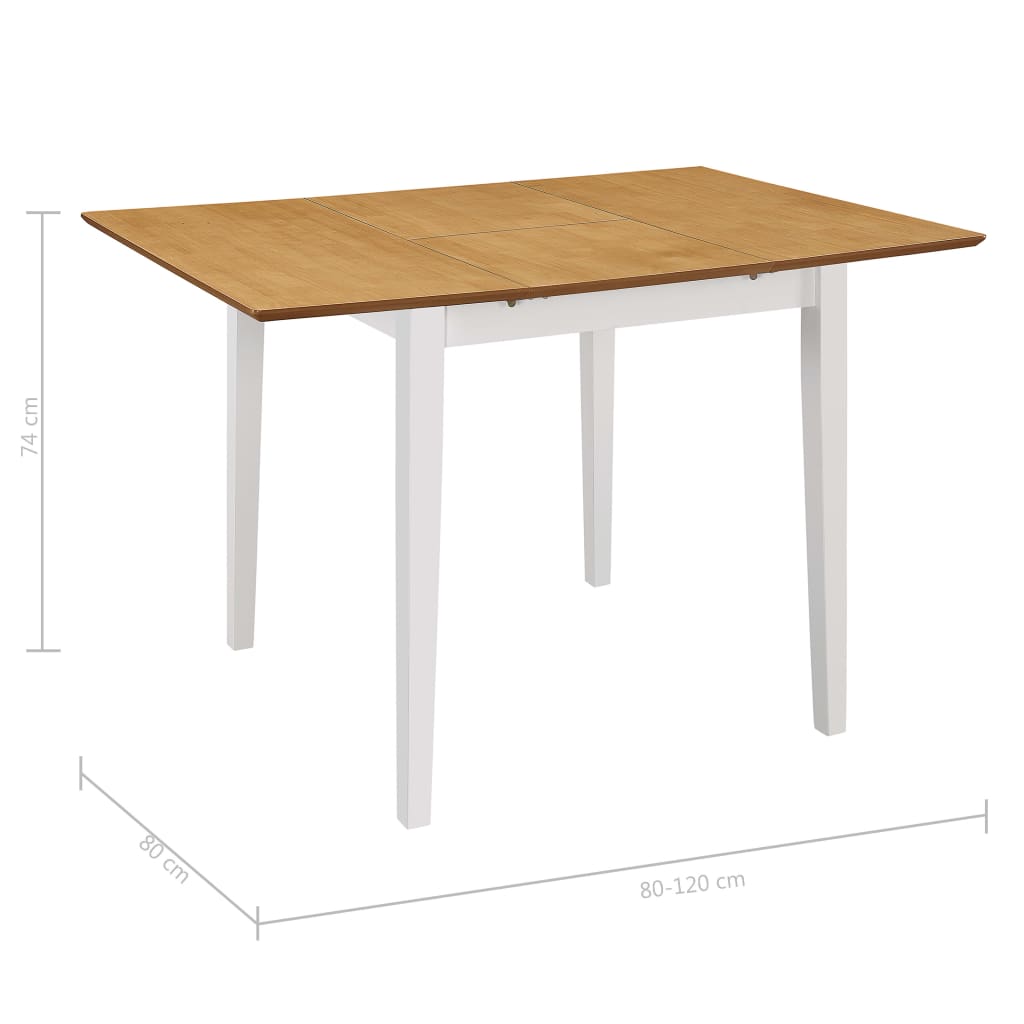 Extendable Dining Table White (80-120)x80x74 cm MDF- Kitchen & Dining Room Tables - HomeShopIreland - Home Shop Ireland - Kitchen & Dining Room Tables - Extendable Dining Table White (80-120)x80x74 cm MDF