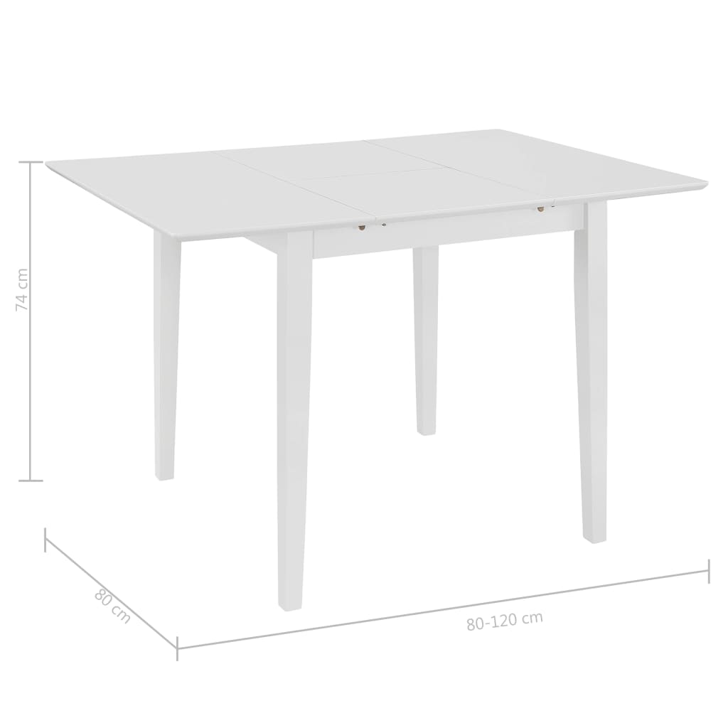 Extendable Dining Table White (80-120)x80x74 cm MDF- Kitchen & Dining Room Tables - HomeShopIreland - Home Shop Ireland - Kitchen & Dining Room Tables - Extendable Dining Table White (80-120)x80x74 cm MDF