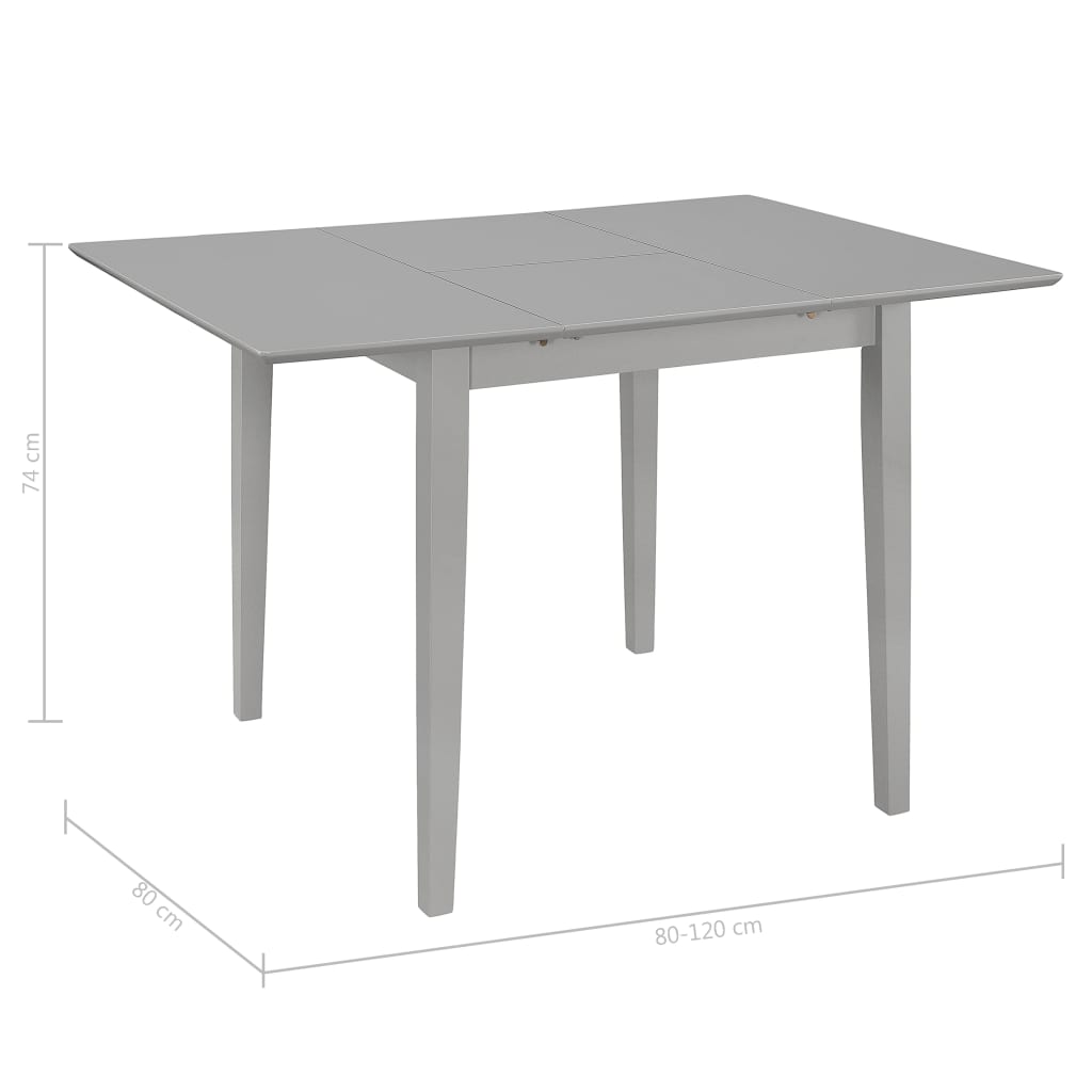 Extendable Dining Table Grey (80-120)x80x74 cm MDF- Kitchen & Dining Room Tables - HomeShopIreland - Home Shop Ireland - Kitchen & Dining Room Tables - Extendable Dining Table Grey (80-120)x80x74 cm MDF