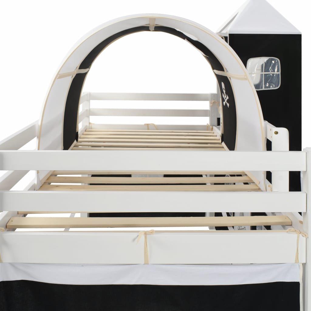 Children's Loft Bed Frame with Slide & Ladder Pinewood 97x208 cm- Cots & Toddler Beds - HomeShopIreland - Home Shop Ireland - Cots & Toddler Beds - Children's Loft Bed Frame with Slide & Ladder Pinewood 97x208 cm
