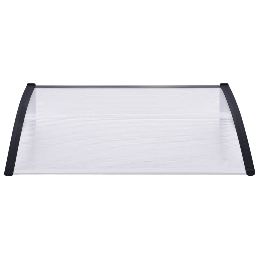 Door Canopy Black and Transparent 120x80 cm PC- Window & Door Awnings - HomeShopIreland - Home Shop Ireland - Window & Door Awnings - Door Canopy Black and Transparent 120x80 cm PC