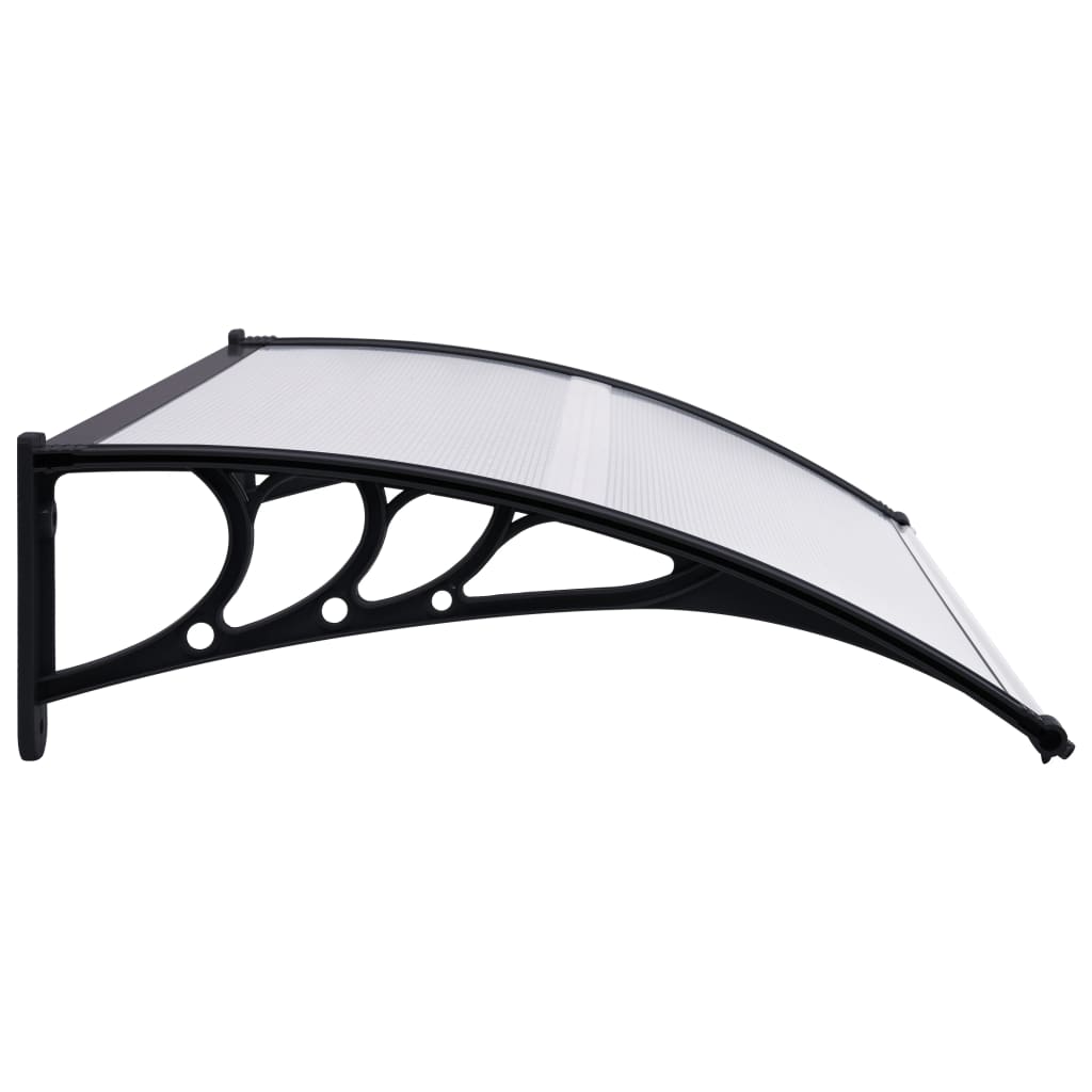 Door Canopy Black and Transparent 120x80 cm PC- Window & Door Awnings - HomeShopIreland - Home Shop Ireland - Window & Door Awnings - Door Canopy Black and Transparent 120x80 cm PC