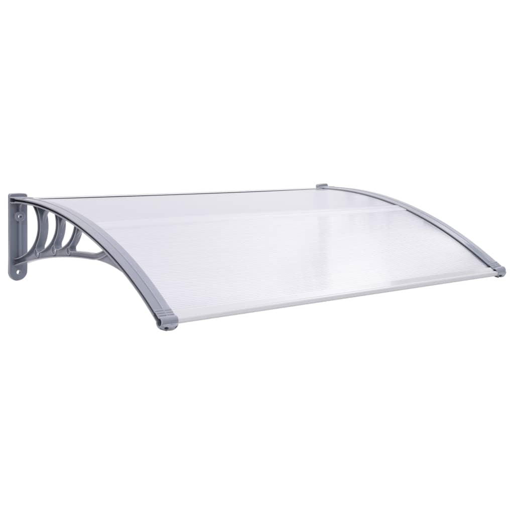 Door Canopy Grey and Transparent 120x80 cm PC- Window & Door Awnings - HomeShopIreland - Home Shop Ireland - Window & Door Awnings - Door Canopy Grey and Transparent 120x80 cm PC