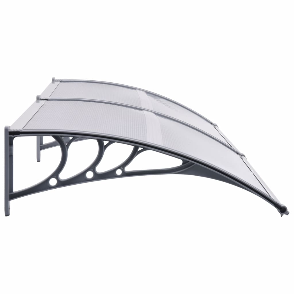 Door Canopy Grey and Transparent 240x80 cm PC- Window & Door Awnings - HomeShopIreland - Home Shop Ireland - Window & Door Awnings - Door Canopy Grey and Transparent 240x80 cm PC