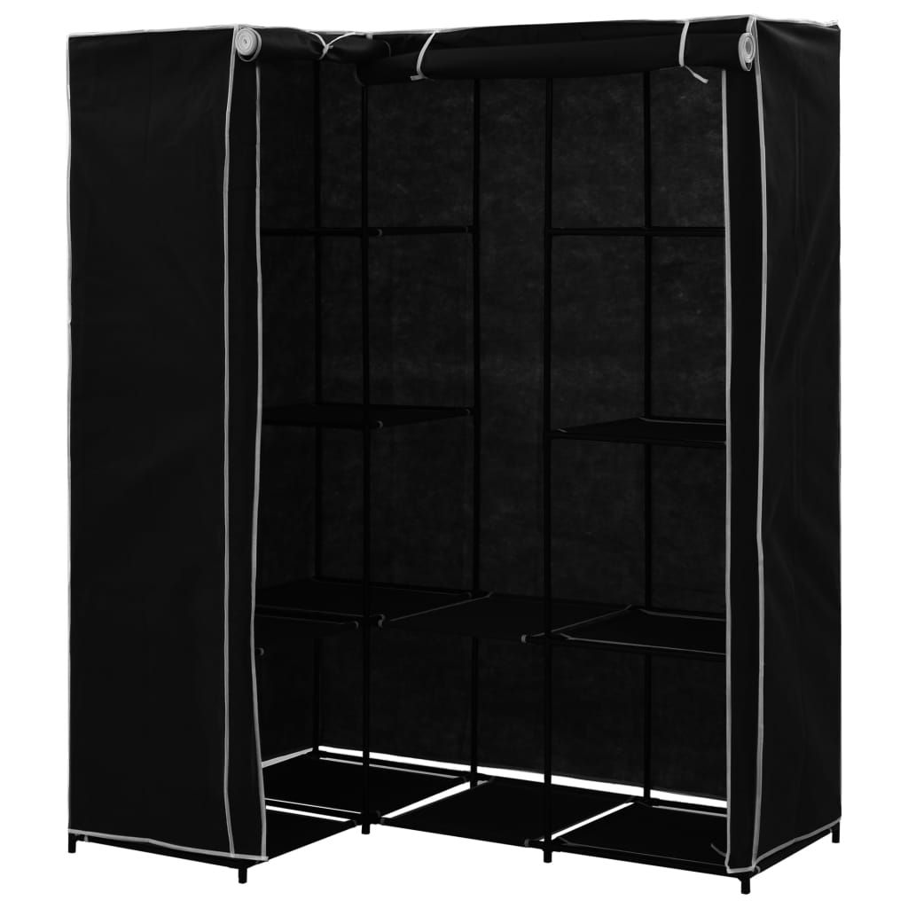 Corner Wardrobe Black 130x87x169 cm- Cupboards & Wardrobes - HomeShopIreland - Home Shop Ireland - Cupboards & Wardrobes - Corner Wardrobe Black 130x87x169 cm