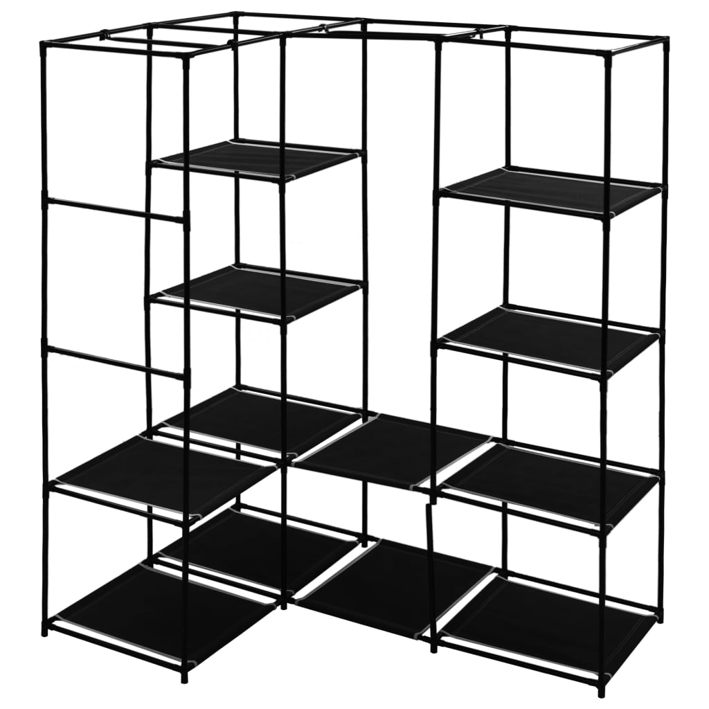 Corner Wardrobe Black 130x87x169 cm- Cupboards & Wardrobes - HomeShopIreland - Home Shop Ireland - Cupboards & Wardrobes - Corner Wardrobe Black 130x87x169 cm