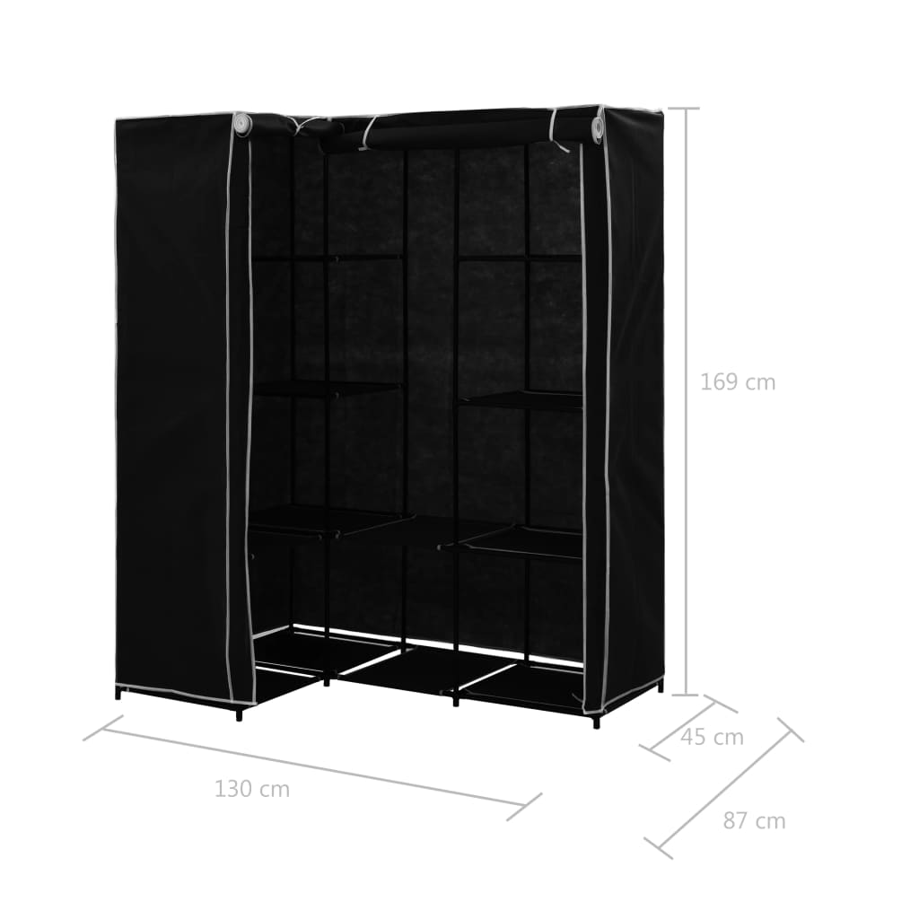 Corner Wardrobe Black 130x87x169 cm- Cupboards & Wardrobes - HomeShopIreland - Home Shop Ireland - Cupboards & Wardrobes - Corner Wardrobe Black 130x87x169 cm