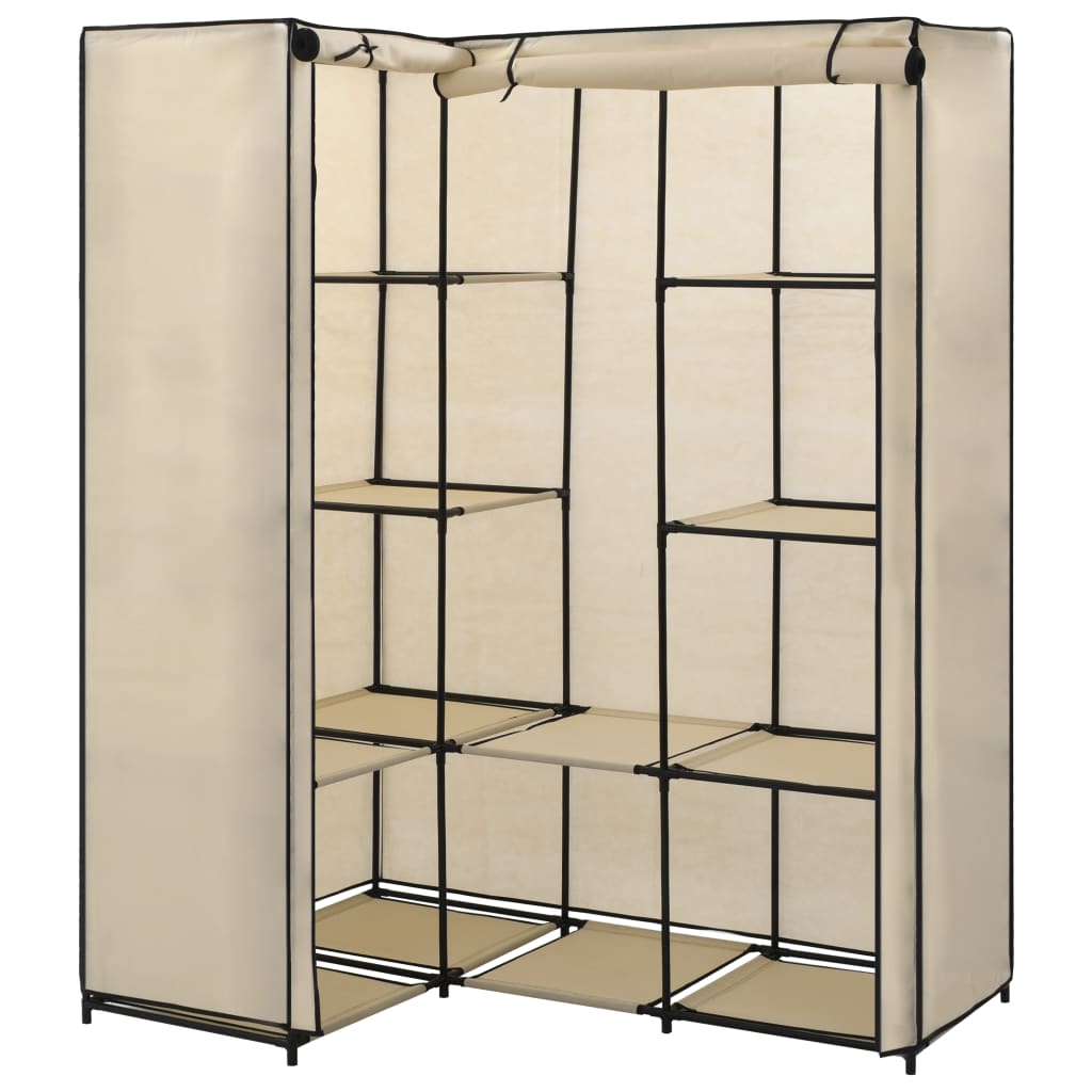 Corner Wardrobe Cream 130x87x169 cm- Cupboards & Wardrobes - HomeShopIreland - Home Shop Ireland - Cupboards & Wardrobes - Corner Wardrobe Cream 130x87x169 cm