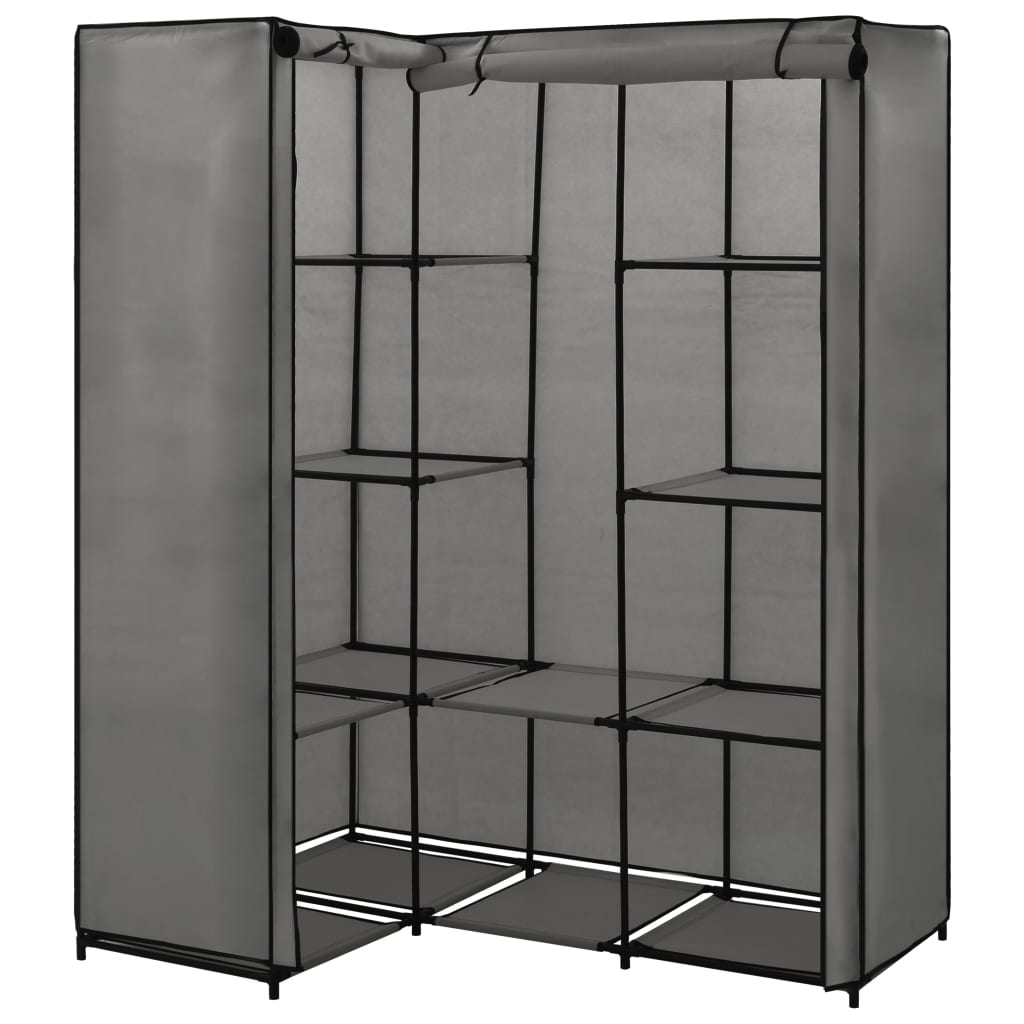 Corner Wardrobe Grey 130x87x169 cm- Cupboards & Wardrobes - HomeShopIreland - Home Shop Ireland - Cupboards & Wardrobes - Corner Wardrobe Grey 130x87x169 cm
