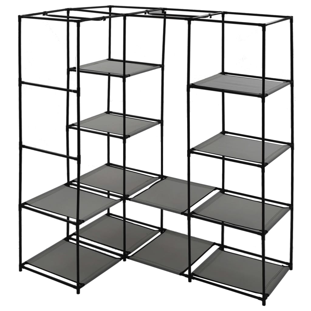 Corner Wardrobe Grey 130x87x169 cm- Cupboards & Wardrobes - HomeShopIreland - Home Shop Ireland - Cupboards & Wardrobes - Corner Wardrobe Grey 130x87x169 cm
