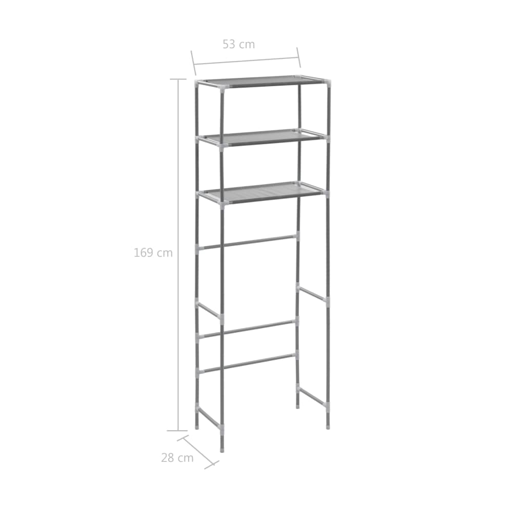 3-Tier Storage Rack over Toilet Silver 53x28x169 cm- Towel Racks & Holders - HomeShopIreland - Home Shop Ireland - Towel Racks & Holders - 3-Tier Storage Rack over Toilet Silver 53x28x169 cm