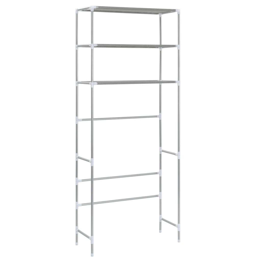 3-Tier Storage Rack over Laundry Machine Silver 69x28x169 cm- Towel Racks & Holders - HomeShopIreland - Home Shop Ireland - Towel Racks & Holders - 3-Tier Storage Rack over Laundry Machine Silver 69x28x169 cm