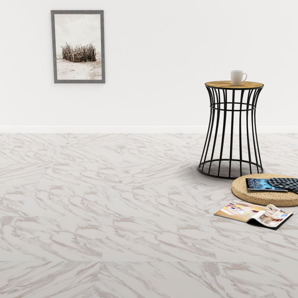 Self-adhesive PVC Flooring Planks 5.11 m² White Marble- Flooring & Carpet - HomeShopIreland - Home Shop Ireland - Flooring & Carpet - Self-adhesive PVC Flooring Planks 5.11 mÂ² White Marble