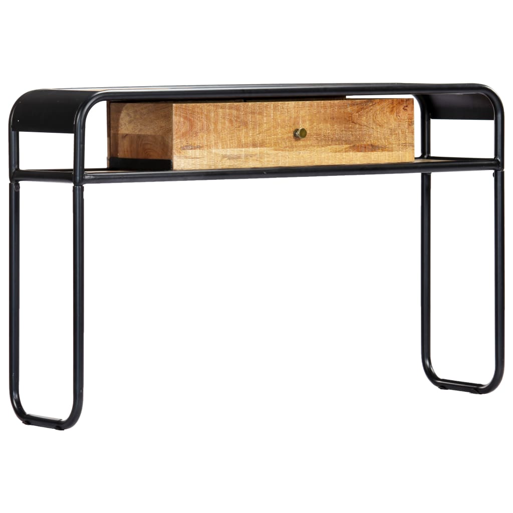 Black solid shop wood console table
