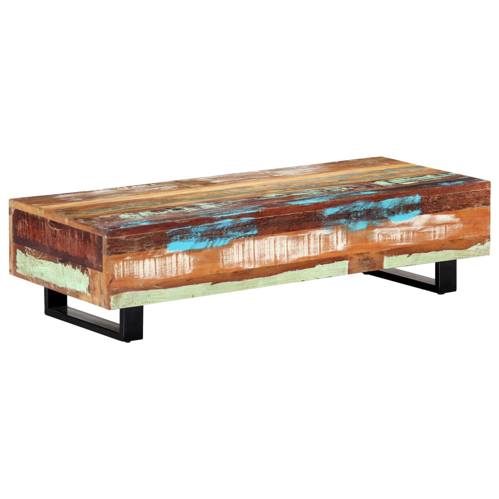 Coffee Table 120x50x30 cm Solid Reclaimed Wood and Steel- End Tables - HomeShopIreland - Home Shop Ireland - End Tables - Coffee Table 120x50x30 cm Solid Reclaimed Wood and Steel