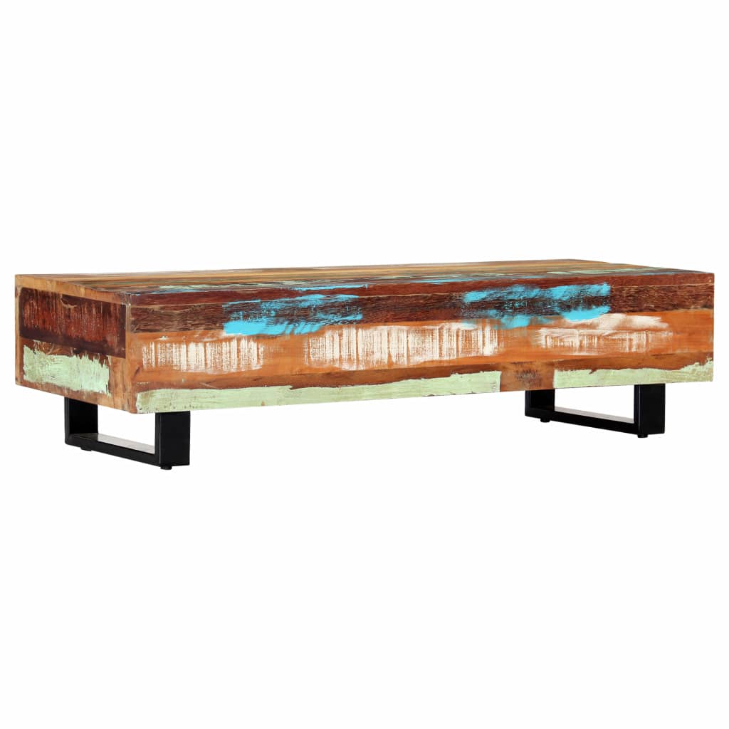 Coffee Table 120x50x30 cm Solid Reclaimed Wood and Steel- End Tables - HomeShopIreland - Home Shop Ireland - End Tables - Coffee Table 120x50x30 cm Solid Reclaimed Wood and Steel