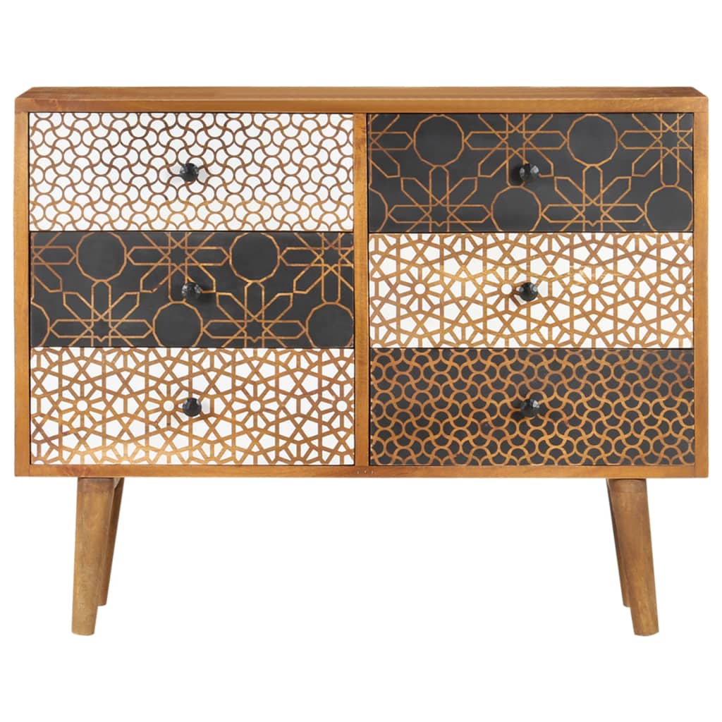 Sideboard with Printed Pattern 90x30x70 cm Solid Mango Wood- Buffets & Sideboards - HomeShopIreland - Home Shop Ireland - Buffets & Sideboards - Sideboard with Printed Pattern 90x30x70 cm Solid Mango Wood