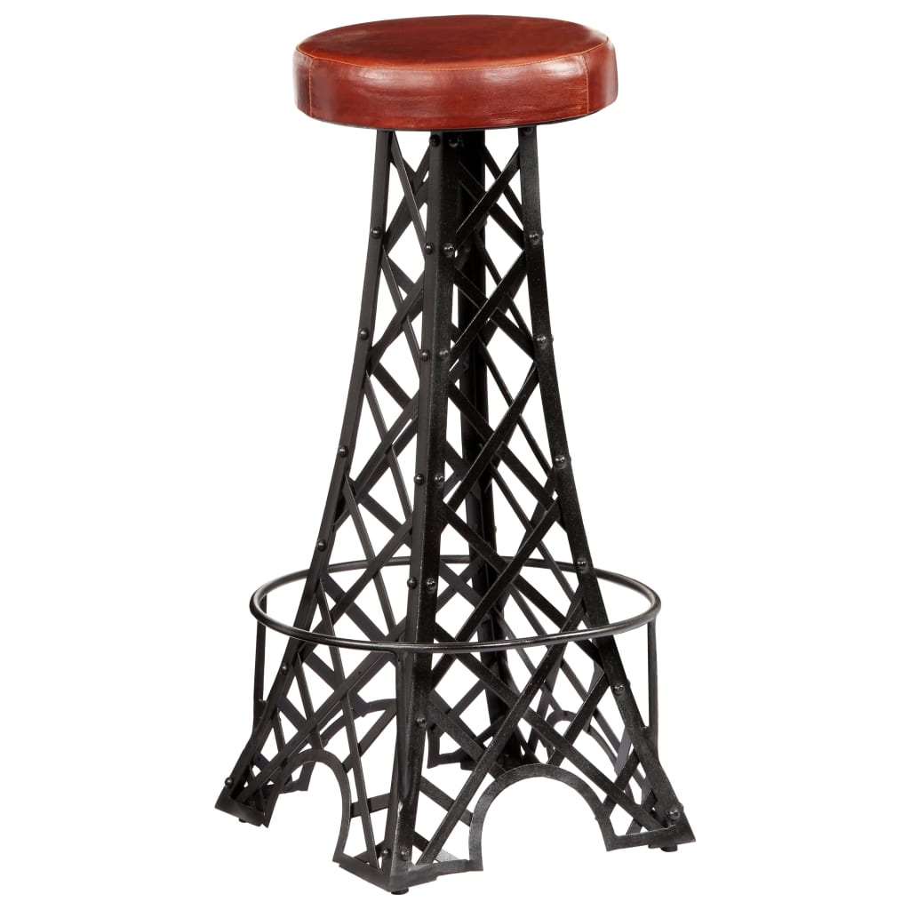 Bar Stools 2 pcs Real Leather- Table & Bar Stools - HomeShopIreland - Home Shop Ireland - Table & Bar Stools - Bar Stools 2 pcs Real Leather