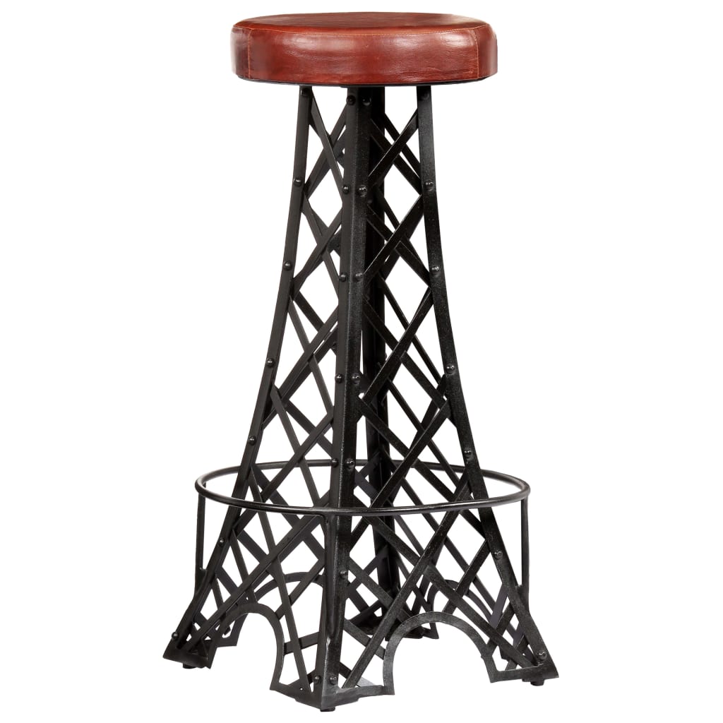 Bar Stools 2 pcs Real Leather- Table & Bar Stools - HomeShopIreland - Home Shop Ireland - Table & Bar Stools - Bar Stools 2 pcs Real Leather