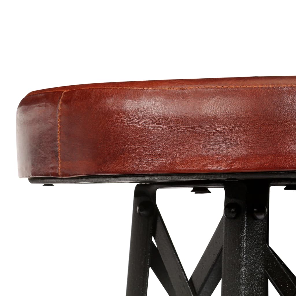 Bar Stools 2 pcs Real Leather- Table & Bar Stools - HomeShopIreland - Home Shop Ireland - Table & Bar Stools - Bar Stools 2 pcs Real Leather
