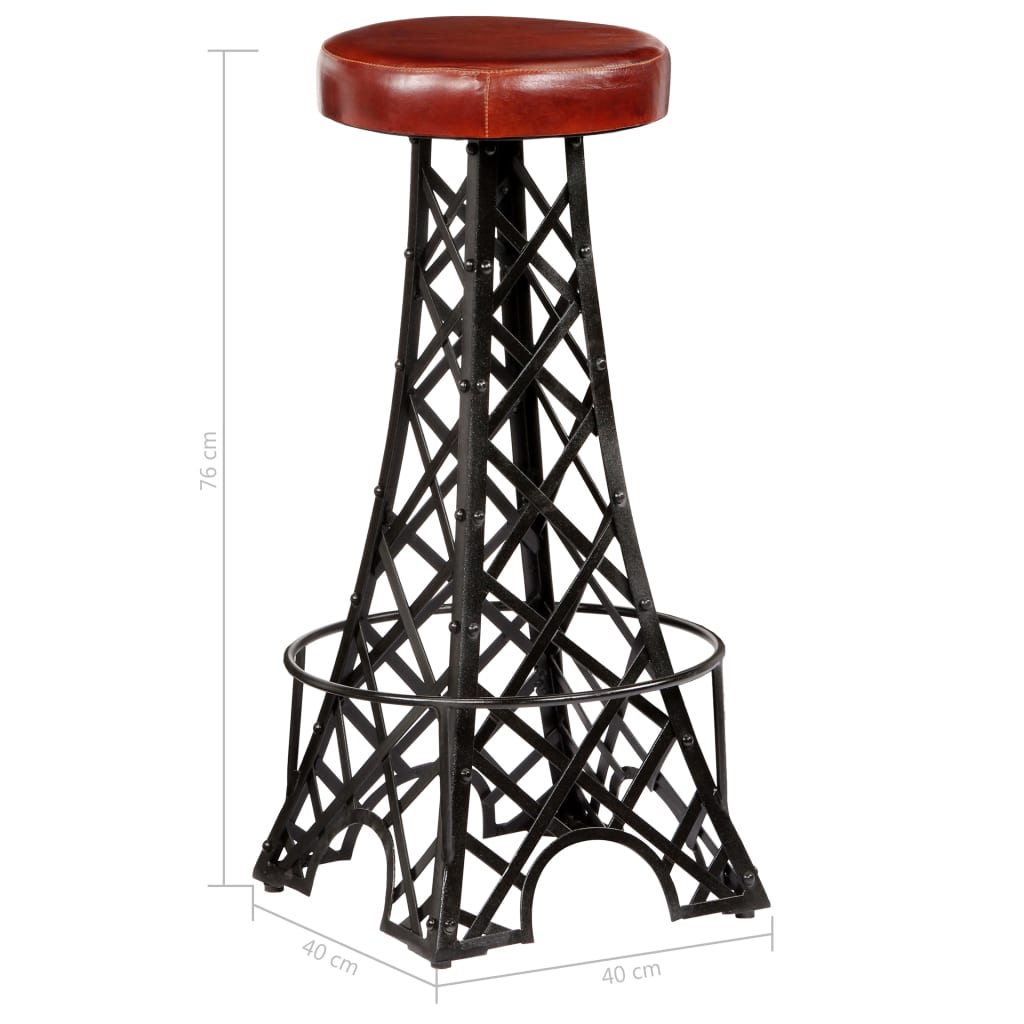 Bar Stools 2 pcs Real Leather- Table & Bar Stools - HomeShopIreland - Home Shop Ireland - Table & Bar Stools - Bar Stools 2 pcs Real Leather