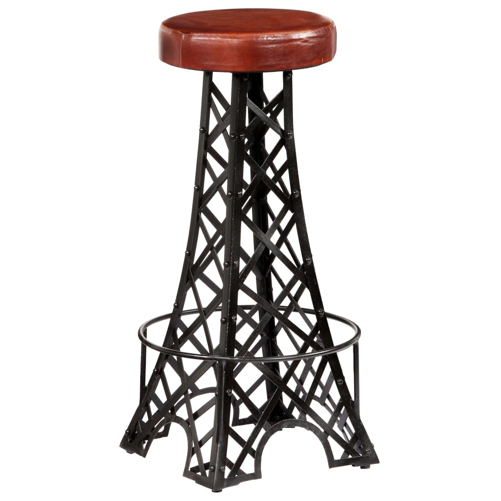 Bar Stools 2 pcs Real Leather- Table & Bar Stools - HomeShopIreland - Home Shop Ireland - Table & Bar Stools - Bar Stools 2 pcs Real Leather