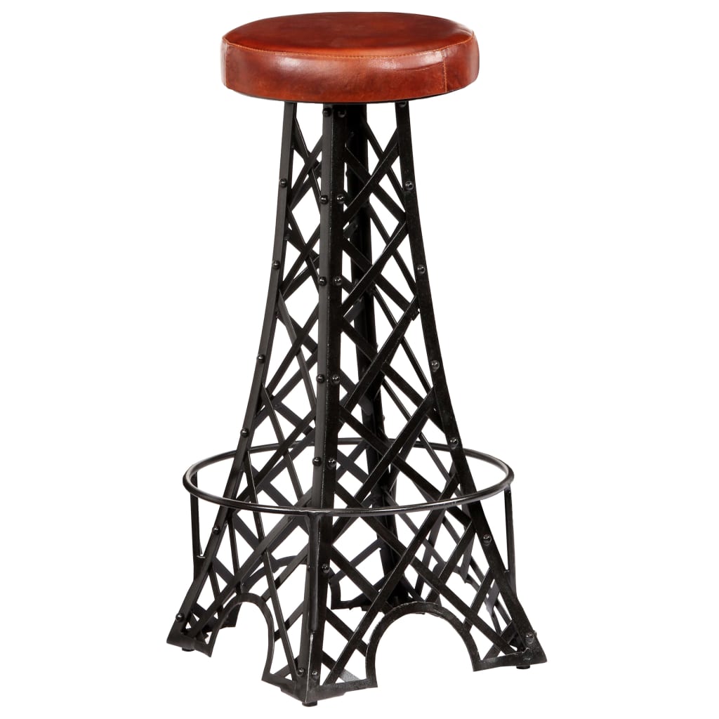 Bar Stools 2 pcs Real Leather- Table & Bar Stools - HomeShopIreland - Home Shop Ireland - Table & Bar Stools - Bar Stools 2 pcs Real Leather