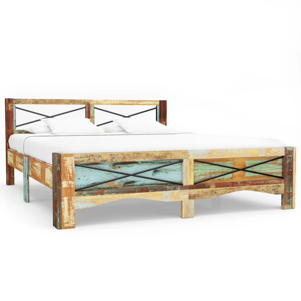 Bed Frame Solid Reclaimed Wood 160x200 cm- Beds & Bed Frames - HomeShopIreland - Home Shop Ireland - Beds & Bed Frames - Bed Frame Solid Reclaimed Wood 160x200 cm