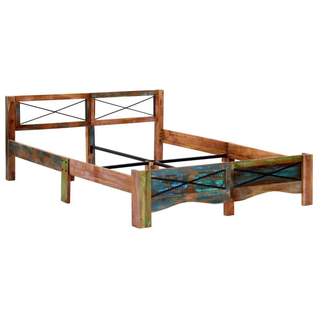 Bed Frame Solid Reclaimed Wood 160x200 cm- Beds & Bed Frames - HomeShopIreland - Home Shop Ireland - Beds & Bed Frames - Bed Frame Solid Reclaimed Wood 160x200 cm