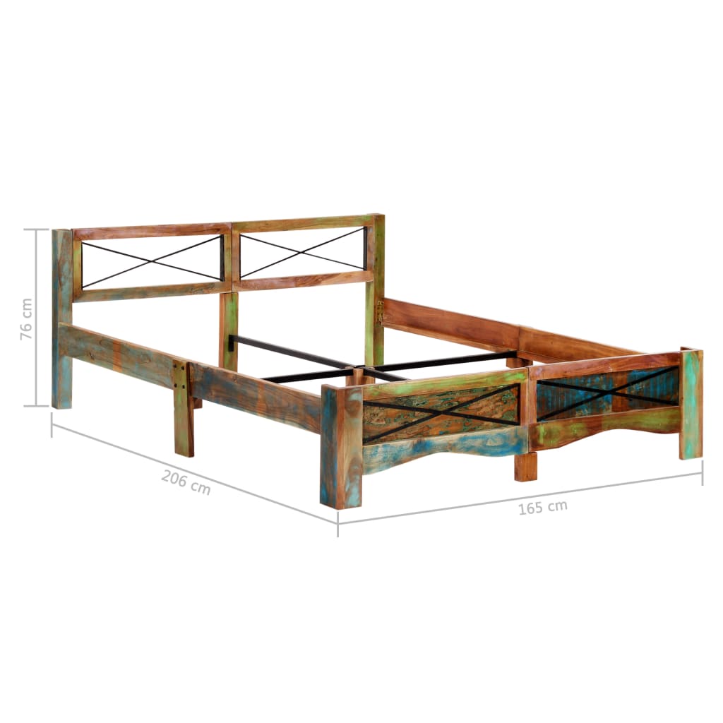 Bed Frame Solid Reclaimed Wood 160x200 cm- Beds & Bed Frames - HomeShopIreland - Home Shop Ireland - Beds & Bed Frames - Bed Frame Solid Reclaimed Wood 160x200 cm