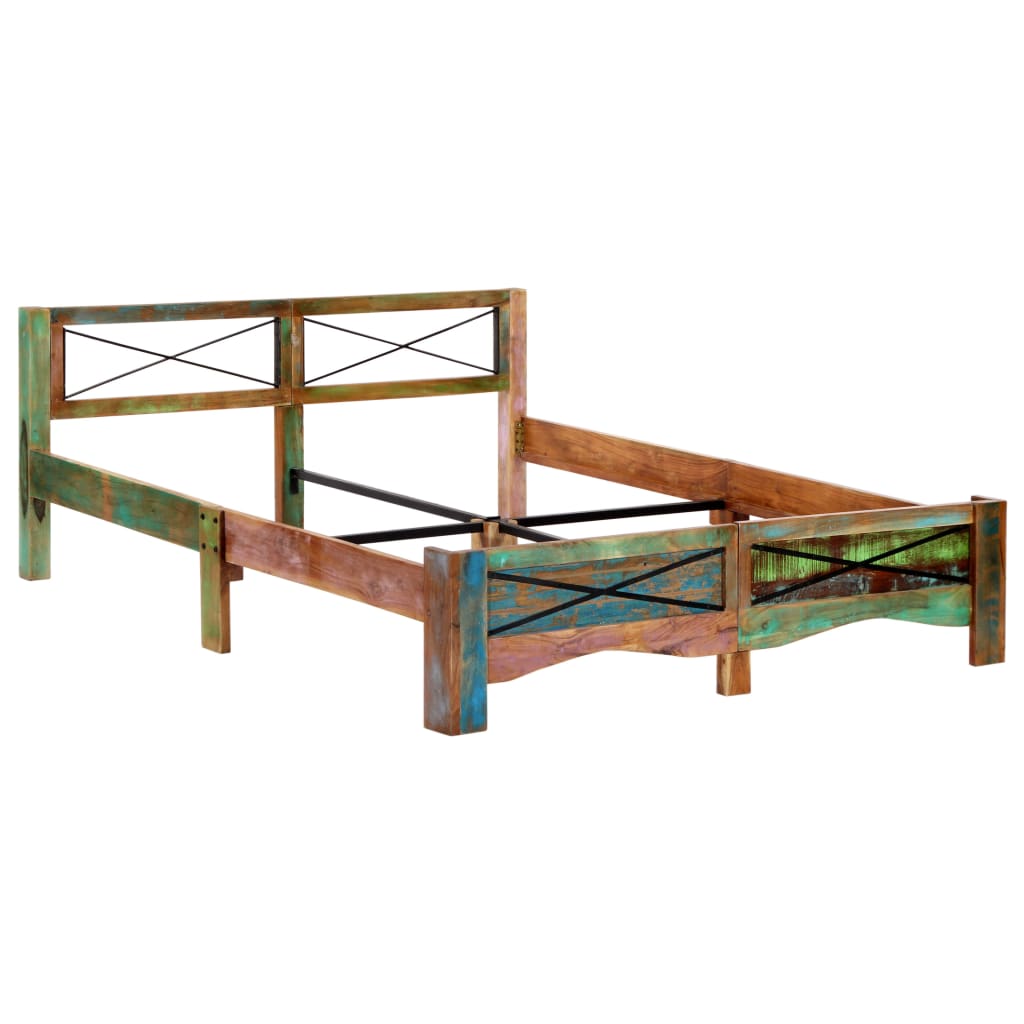 Bed Frame Solid Reclaimed Wood 160x200 cm- Beds & Bed Frames - HomeShopIreland - Home Shop Ireland - Beds & Bed Frames - Bed Frame Solid Reclaimed Wood 160x200 cm