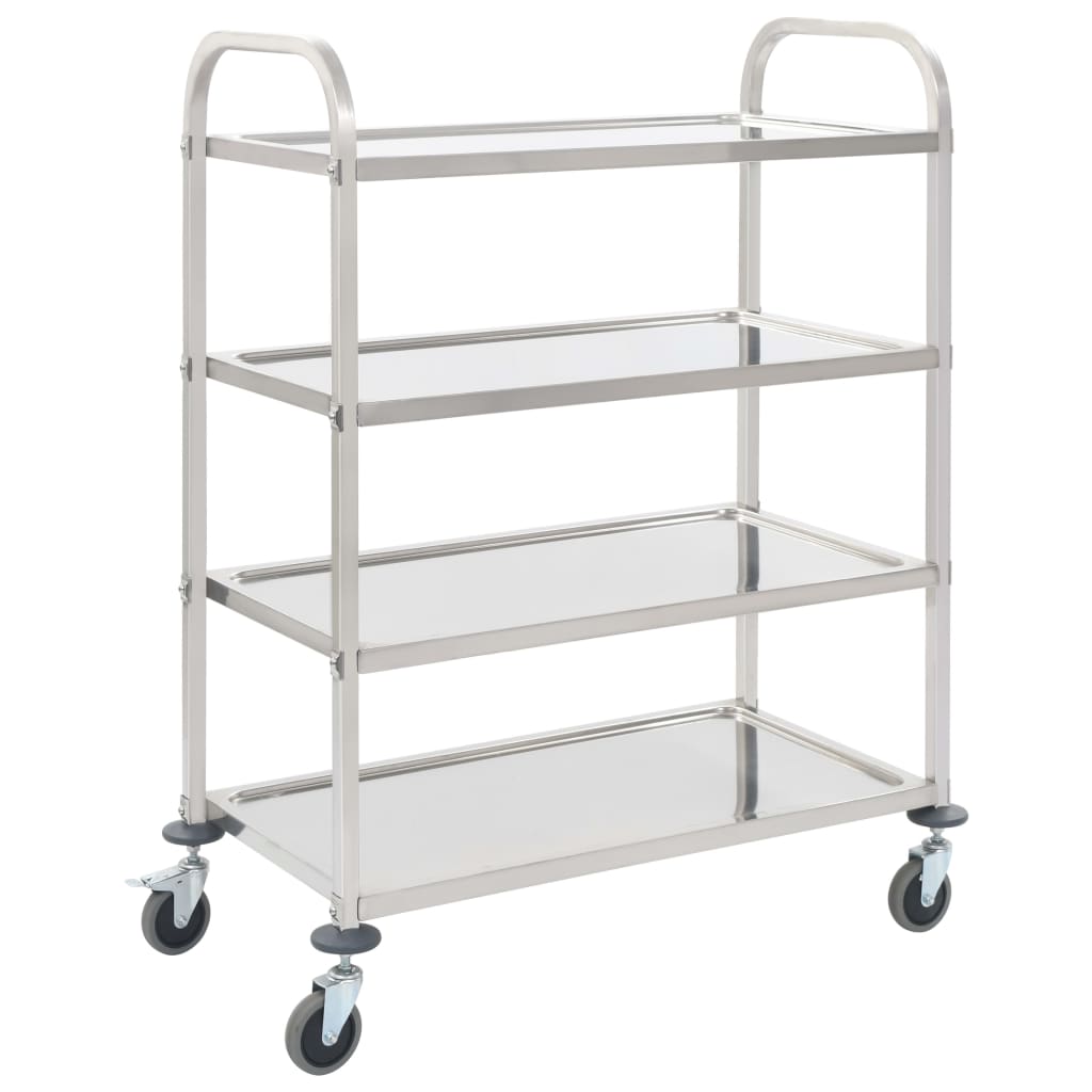 4-Tier Kitchen Trolley 107x55x125 cm Stainless Steel- Kitchen & Dining Trolleys - HomeShopIreland - Home Shop Ireland - Kitchen & Dining Trolleys - 4-Tier Kitchen Trolley 107x55x125 cm Stainless Steel