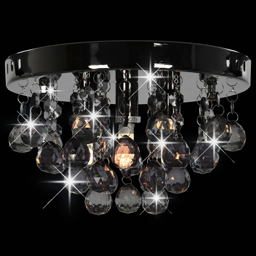 Ceiling Lamp with Smoky Beads Black Round G9- Lamps - HomeShopIreland - Home Shop Ireland - Lamps - Ceiling Lamp with Smoky Beads Black Round G9
