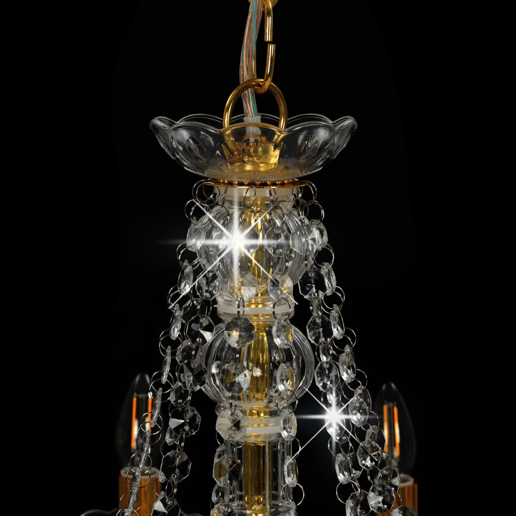 Chandelier with Beads Golden 12 x E14 Bulbs- Chandeliers - HomeShopIreland - Home Shop Ireland - Chandeliers - Chandelier with Beads Golden 12 x E14 Bulbs