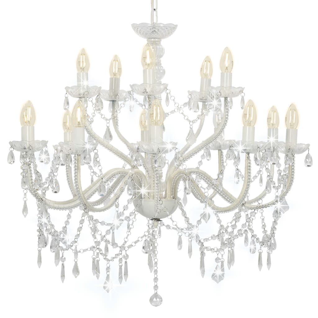 Chandelier 2-layer White 15 x E14 Bulbs- Chandeliers - HomeShopIreland - Home Shop Ireland - Chandeliers - Chandelier 2-layer White 15 x E14 Bulbs