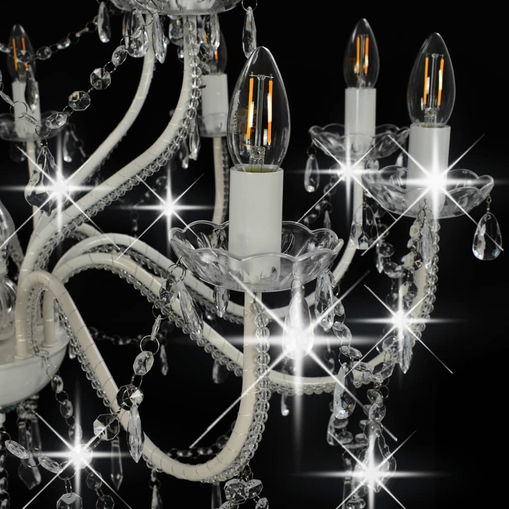 Chandelier 2-layer White 15 x E14 Bulbs- Chandeliers - HomeShopIreland - Home Shop Ireland - Chandeliers - Chandelier 2-layer White 15 x E14 Bulbs