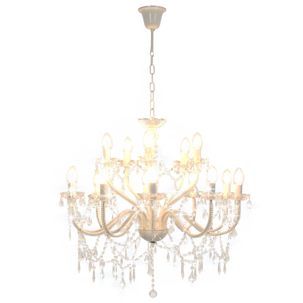 Chandelier 2-layer White 15 x E14 Bulbs- Chandeliers - HomeShopIreland - Home Shop Ireland - Chandeliers - Chandelier 2-layer White 15 x E14 Bulbs
