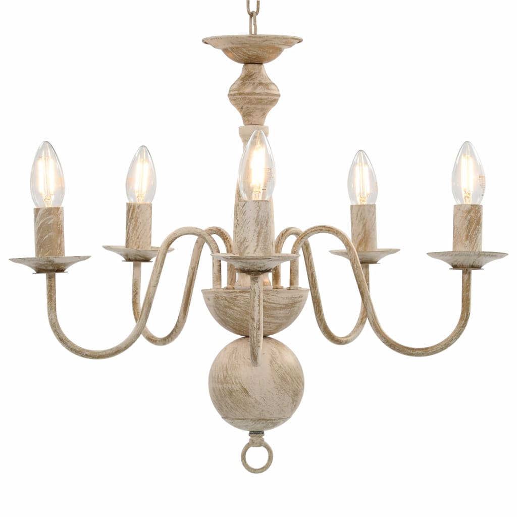 Chandelier Antique White 5 x E14 Bulbs- Chandeliers - HomeShopIreland - Home Shop Ireland - Chandeliers - Chandelier Antique White 5 x E14 Bulbs