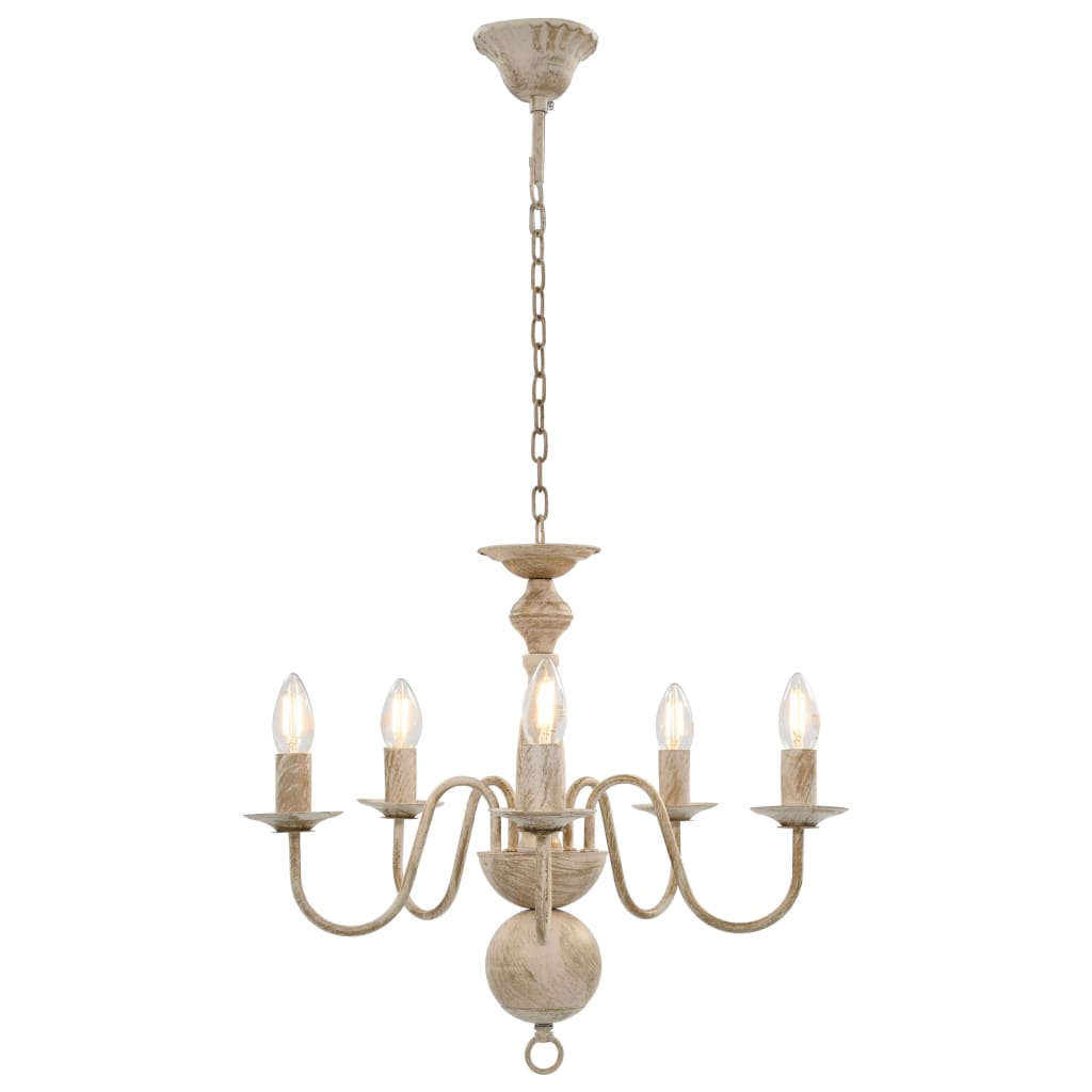 Chandelier Antique White 5 x E14 Bulbs- Chandeliers - HomeShopIreland - Home Shop Ireland - Chandeliers - Chandelier Antique White 5 x E14 Bulbs